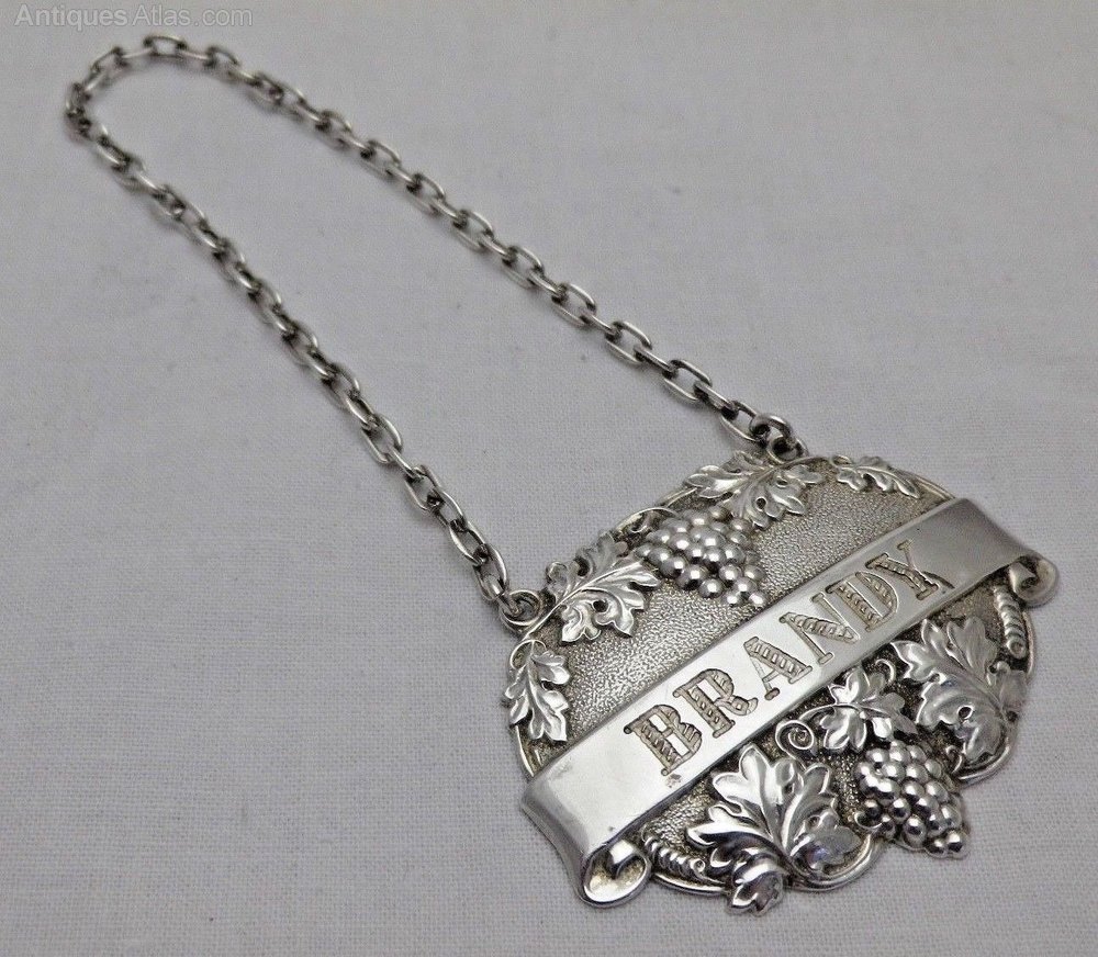 Antiques Atlas - Vintage Solid Silver Brandy Decanter Label
