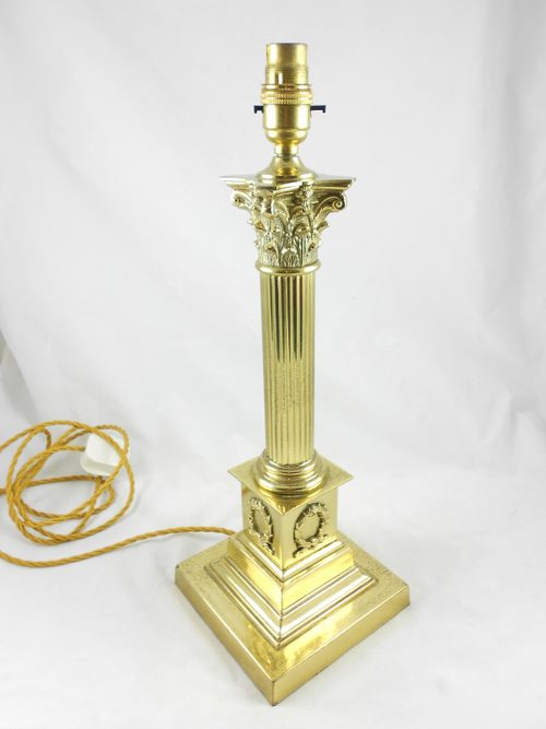 Antiques Atlas 19th C Corinthian Column Brass Lamp Base