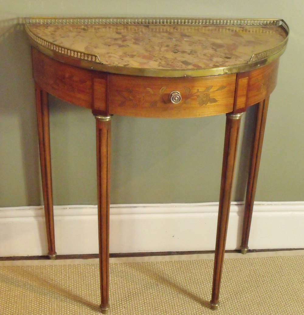 19th C Demilune Side Table - Antiques Atlas