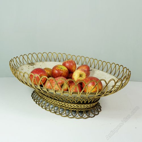 Antiques Atlas 19th C Gilt Wire Work Basket