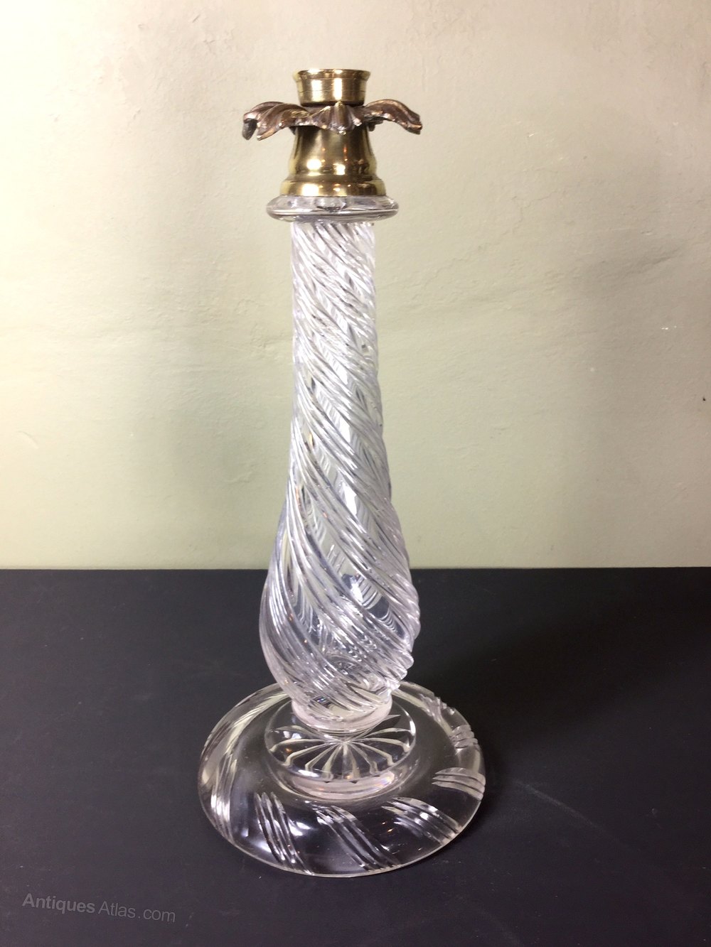 Antiques Atlas 19th C Glass Lamp Base