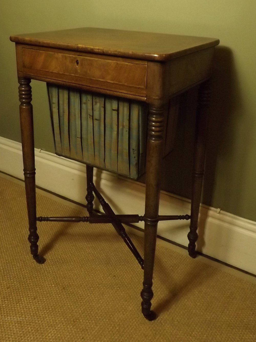 19th C Mahogany Sewing Table Antiques Atlas