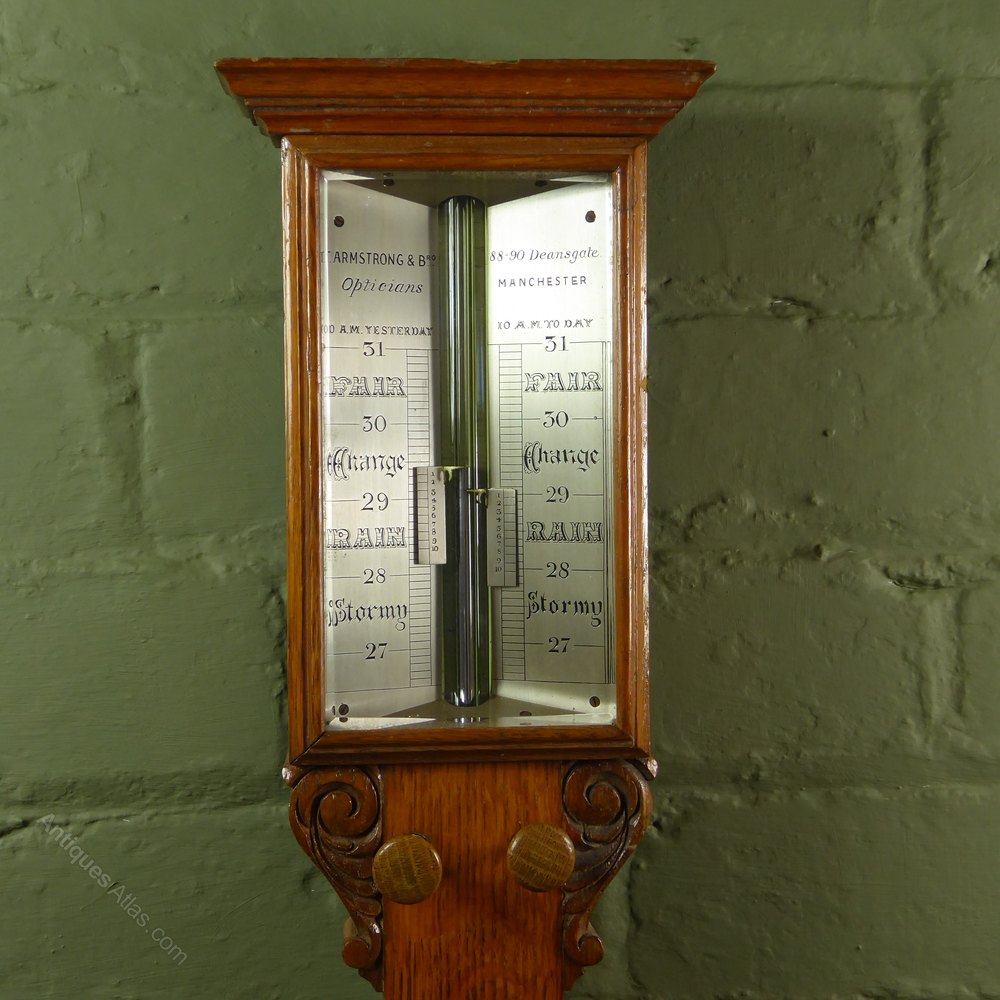 Antiques Atlas 19th C Oak Stick Barometer