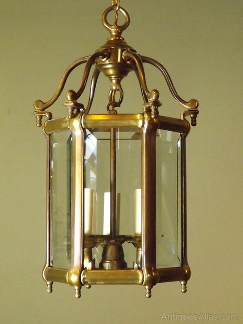 Antiques Atlas Brass & Glass Lantern