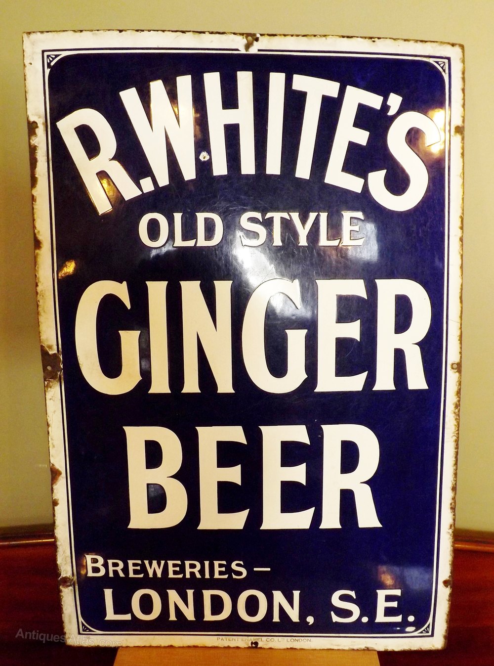Antiques Atlas Enamel Sign For White's Ginger Beer