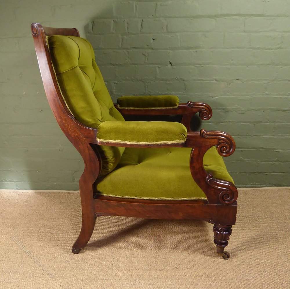 Generous 19th C Library Chair Antiques Atlas