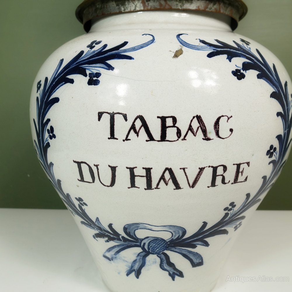 Antiques Atlas Large 18th C Delft Tobacco Jar