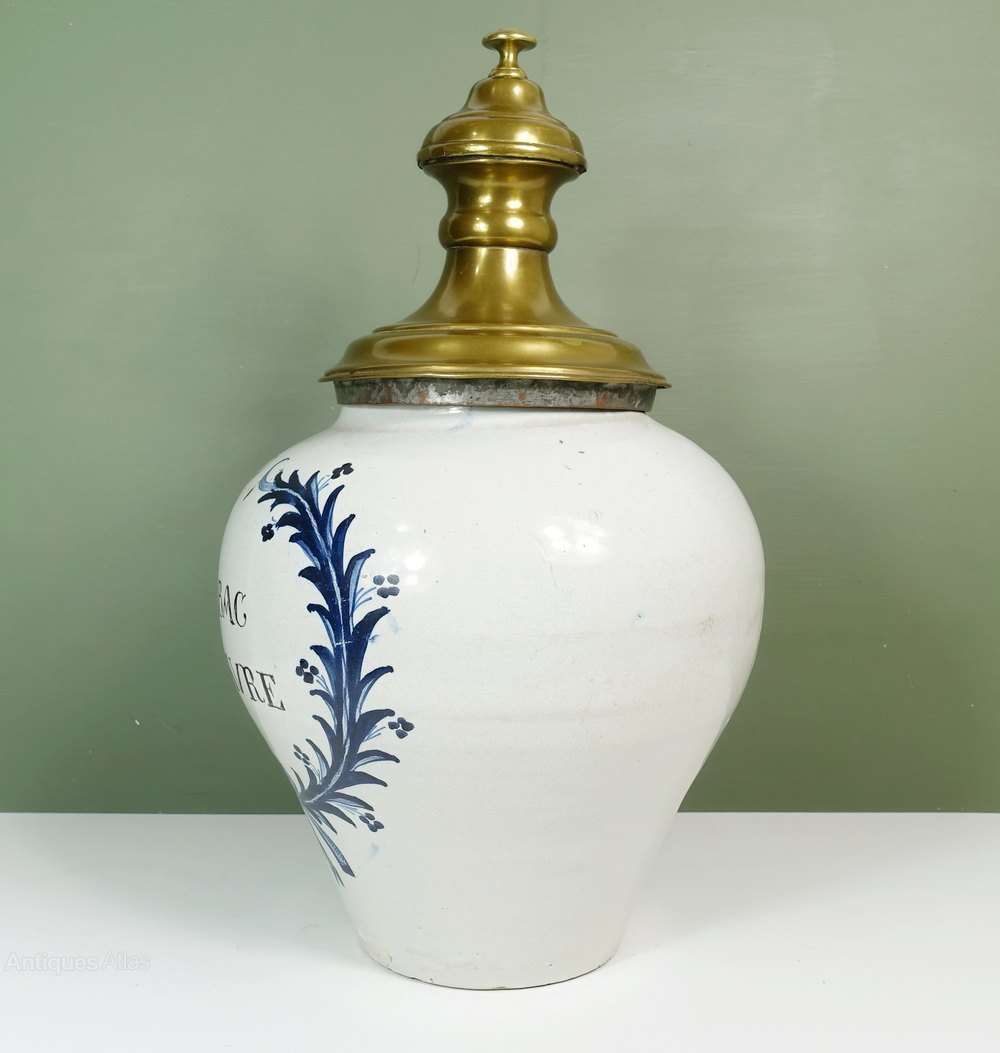 Antiques Atlas Large 18th C Delft Tobacco Jar