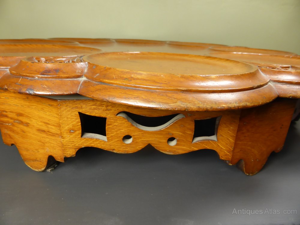 Large 19th C Oak Lazy Susan Antiques Atlas