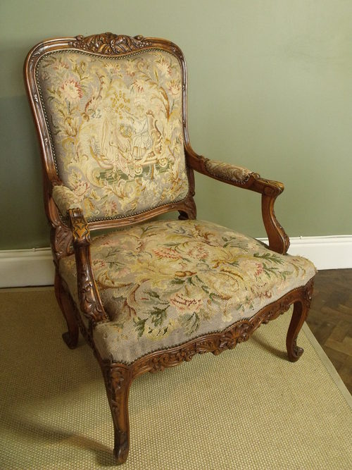 Large Carved Needlework Armchair Antiques Atlas