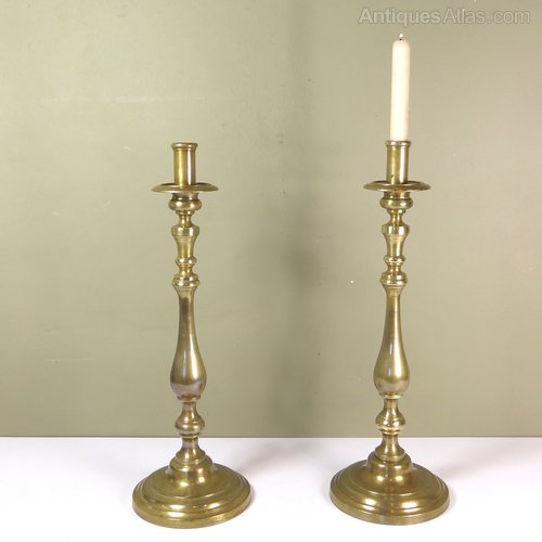 Antiques Atlas Large Pair Of Brass Candlesticks