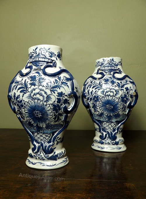Antiques Atlas Pair 18th C Delft Vases