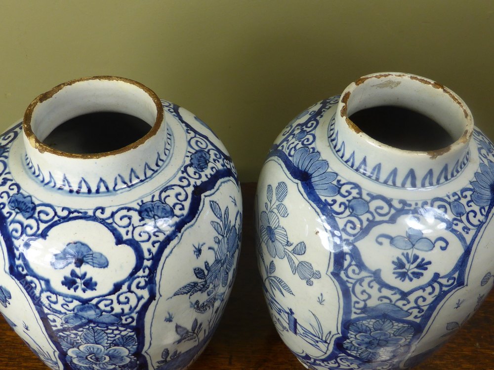 Antiques Atlas Pair Of 18th C Delft Vases