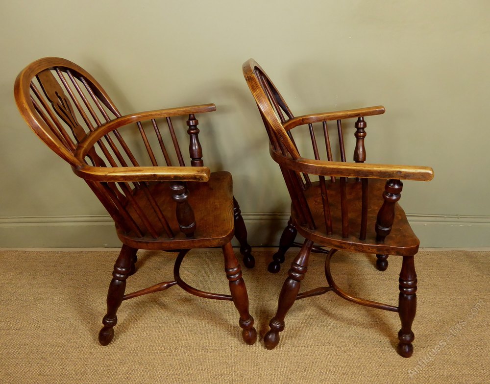 Pair Of 19th C Windsor Arm Chairs Antiques Atlas
