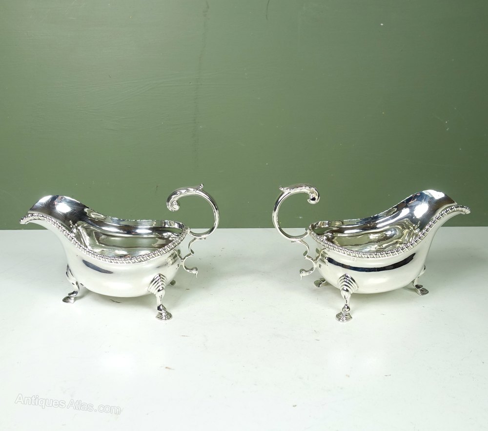 Antiques Atlas Pair Of Silver Sauce Boats, Chester 1934