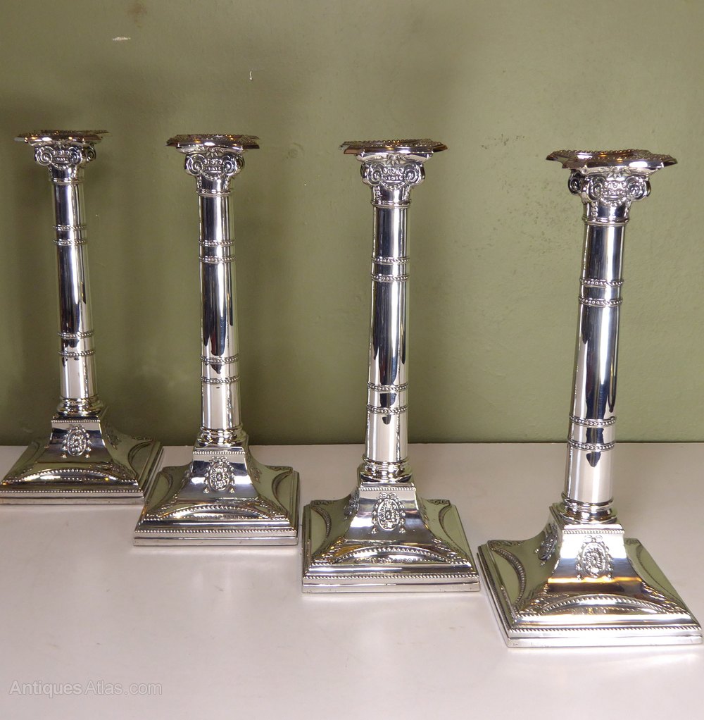 Antiques Atlas Set Of Four Silver Plated Candlesticks 1866