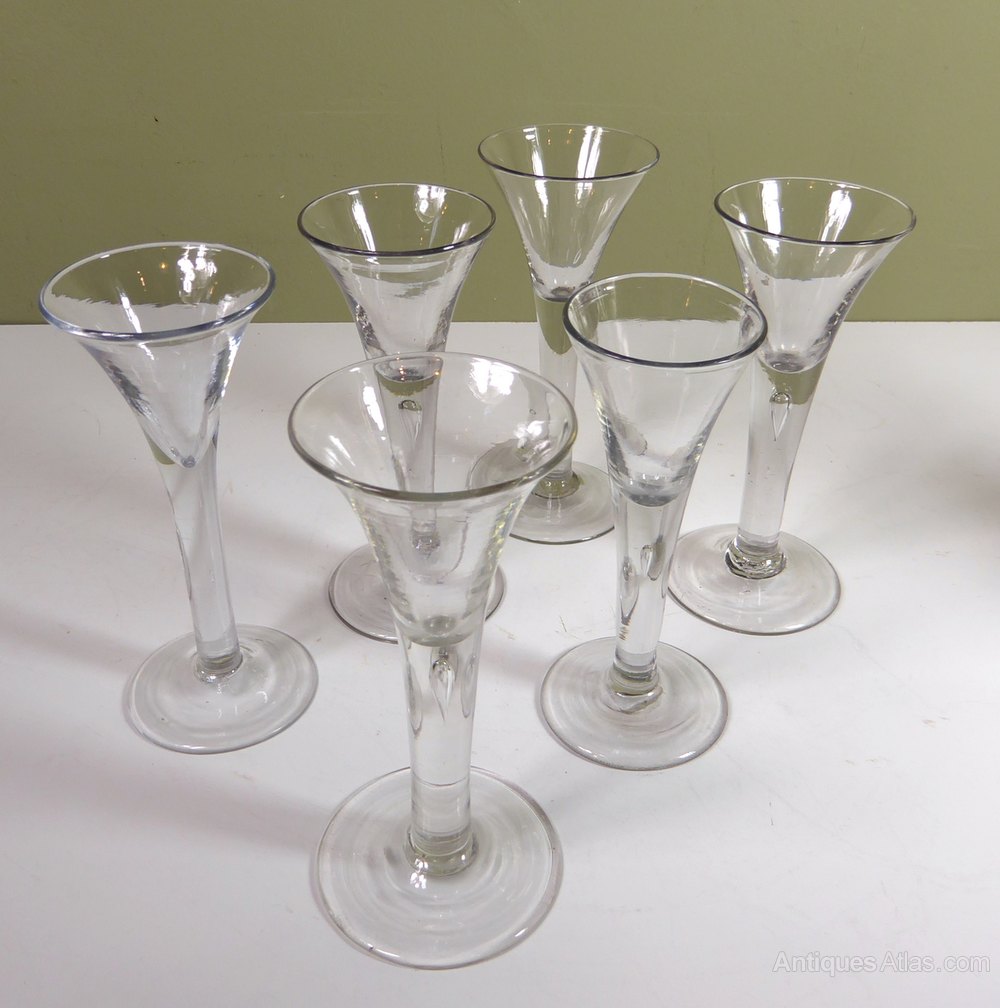 Antiques Atlas Six 18th Century Cordial Glasses