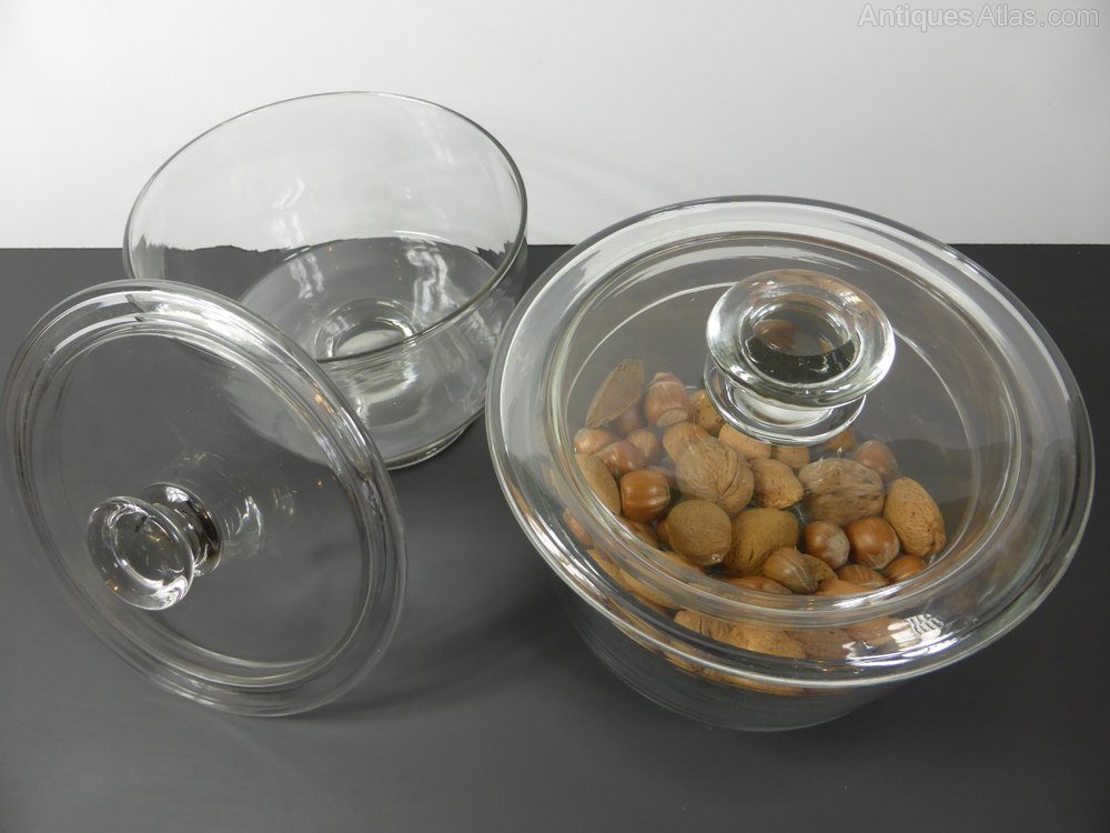 Antiques Atlas Two 19th C Glass Jars & Covers