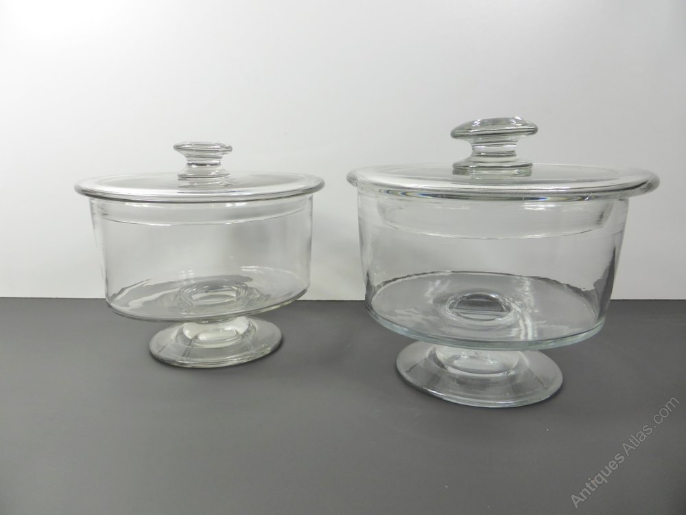 Antiques Atlas Two 19th C Glass Jars & Covers