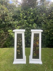 Pair Painted Pine Pedestals 