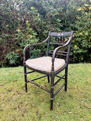 Regency Painted Open Armchair 