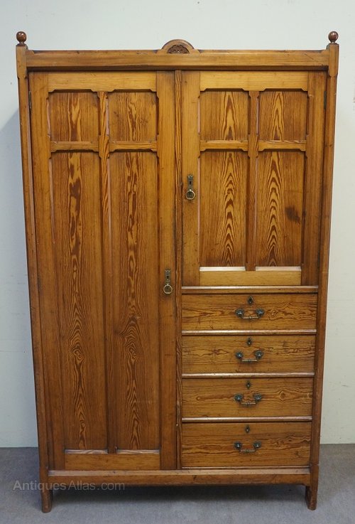 19th C Pitch Pine Wardrobe By Collier & Antiques Atlas