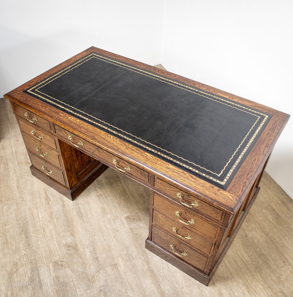 Antique Oak Pedestal Desk Antiques Atlas