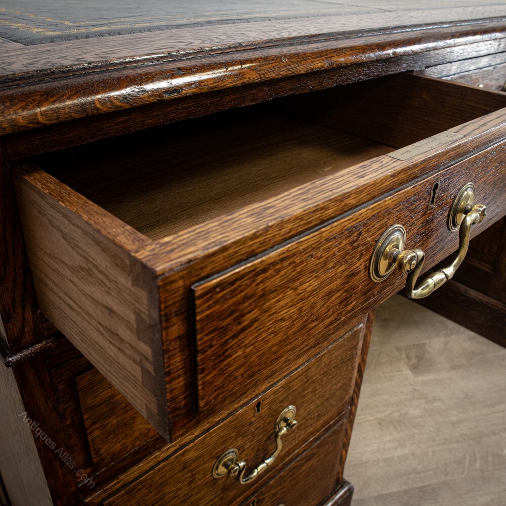 Antique Oak Pedestal Desk Antiques Atlas