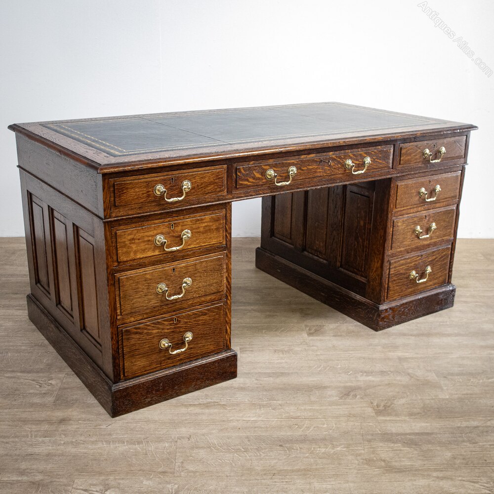 Antique Oak Pedestal Desk Antiques Atlas