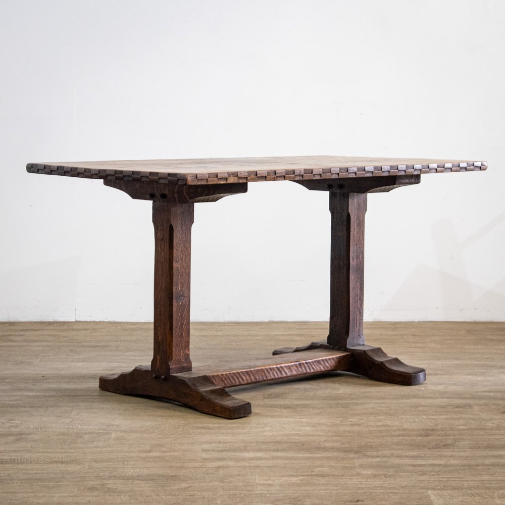 Arts And Crafts Limed Oak Refectory Table Antiques Atlas