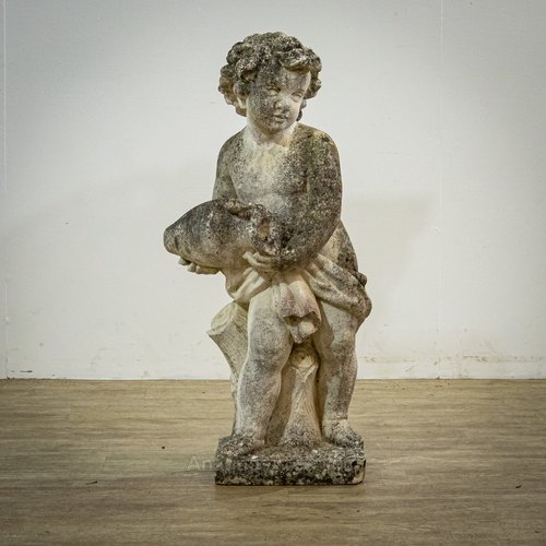 Antiques Atlas Coade Stone Garden Statue Of Boy With Amphora