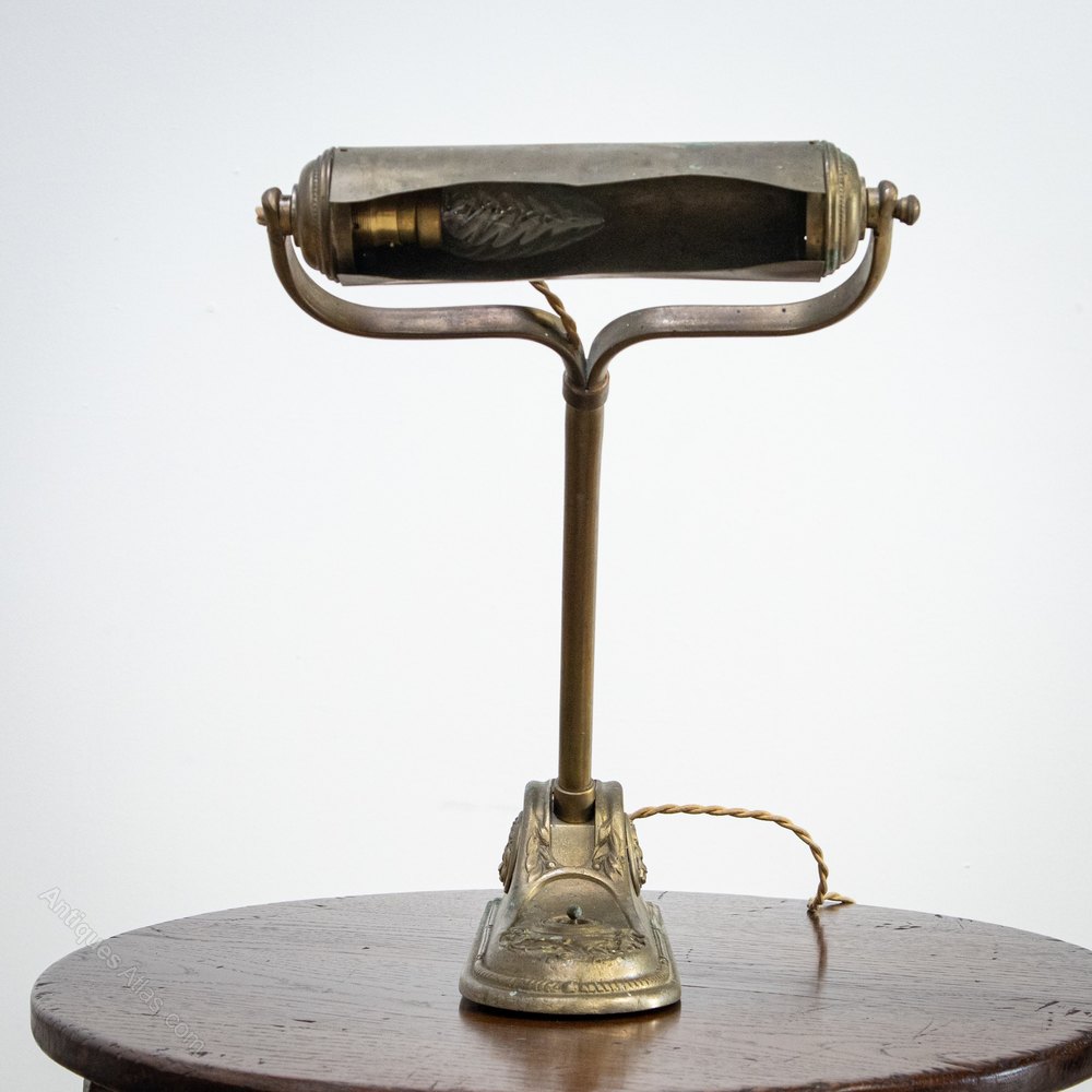 Antiques Atlas Early French Brass Banker’s Desk Lamp By Niam
