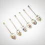 Floral Cased Enamel & Silver Spoons