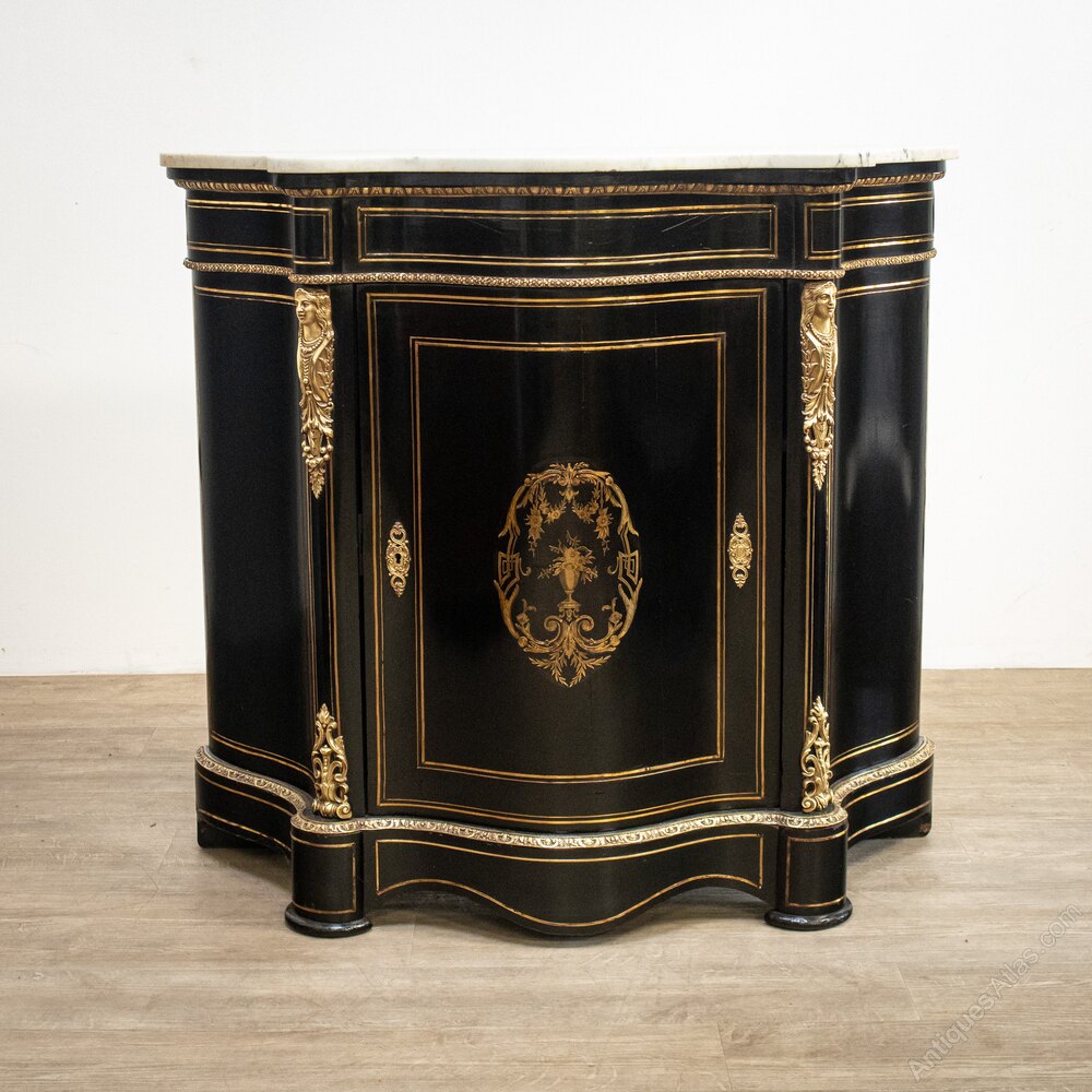 French Console Hall Cupboard With Marble Top - Antiques Atlas