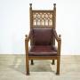 Gothic Oak Armchair with Fretwork Panel
