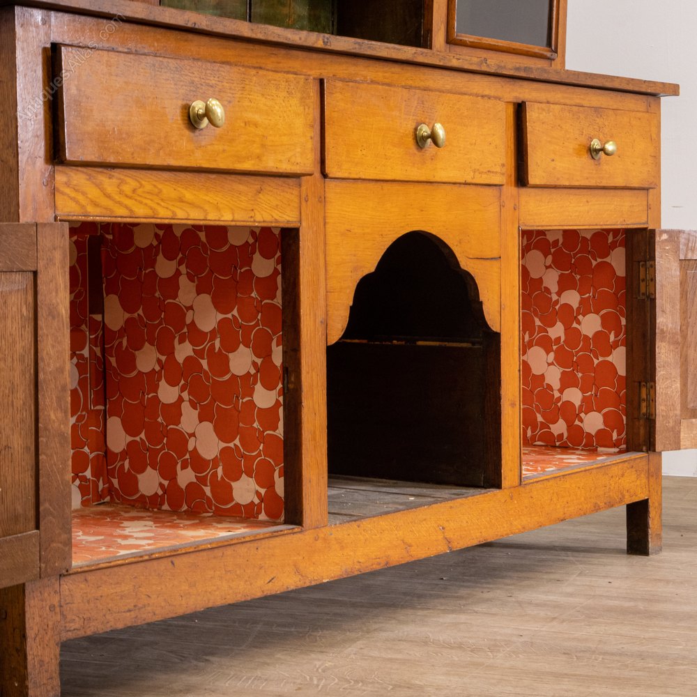 Large Oak Victorian Dresser With Glazed Antiques Atlas