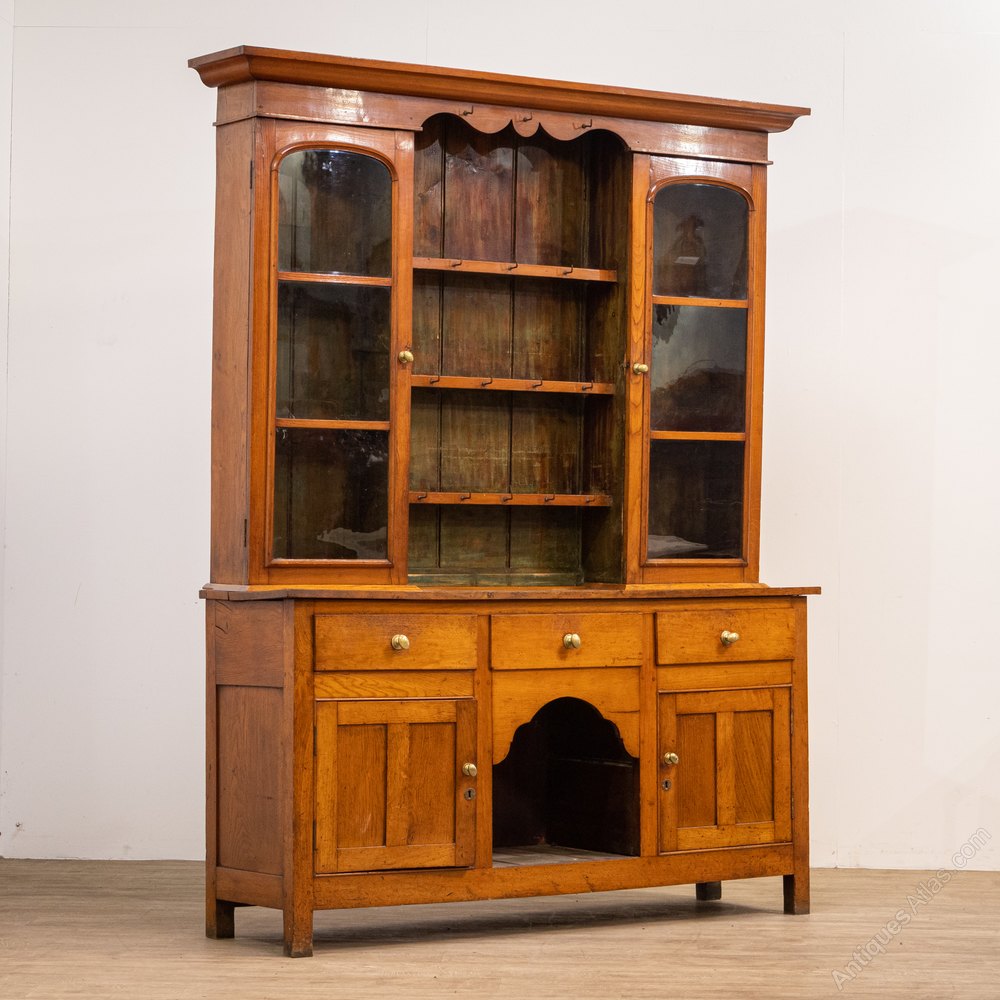 Large Oak Victorian Dresser With Glazed Antiques Atlas