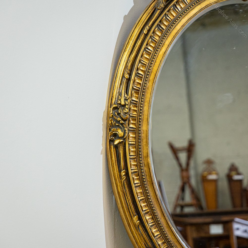Antiques Atlas Large Oval Gilt Mirror