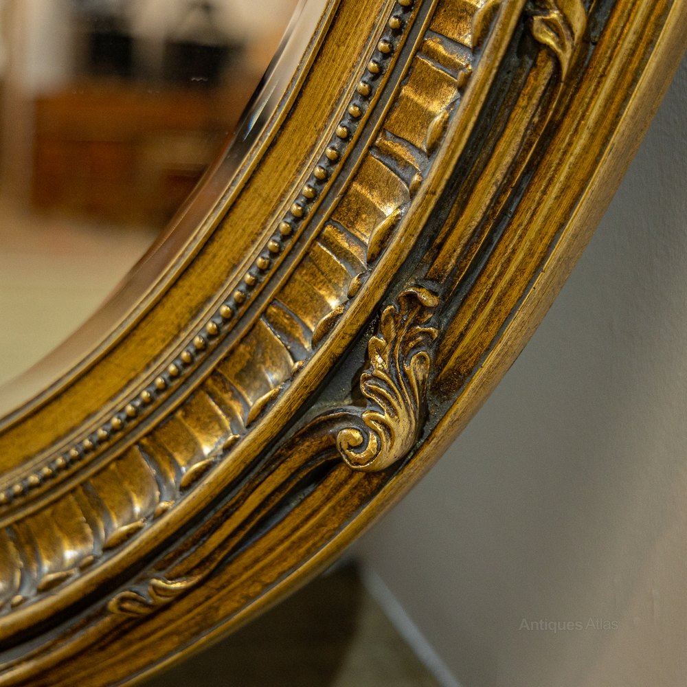 Antiques Atlas Large Oval Gilt Mirror