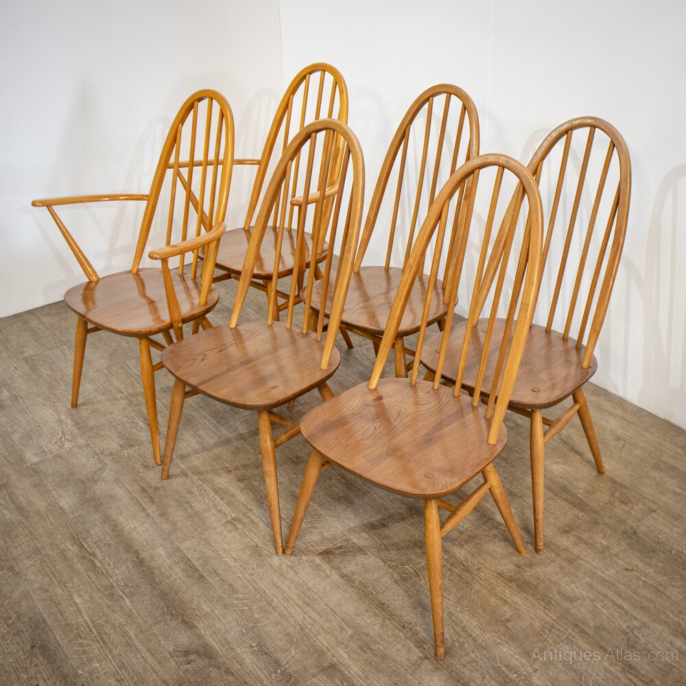 Antiques Atlas Set Of 6 Ercol Quaker Windsor Dining Chairs