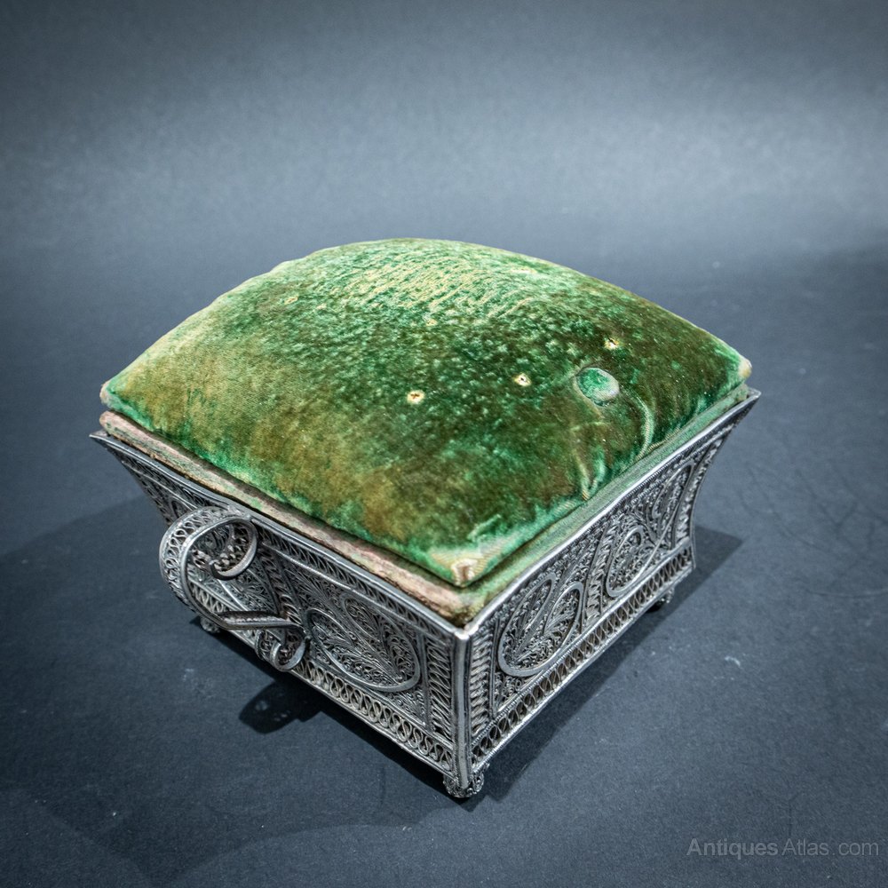Antiques Atlas Wonderful Filigree Silver Pin Cushion