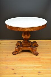 French Inlaid Gueridon Table 