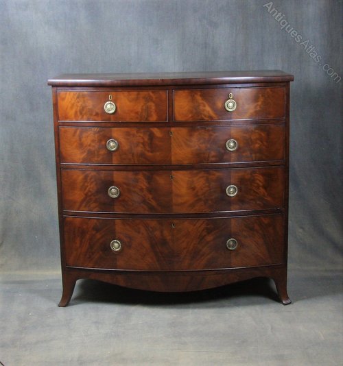 Regency Mahogany Bow Fronted Chest of Drawers
