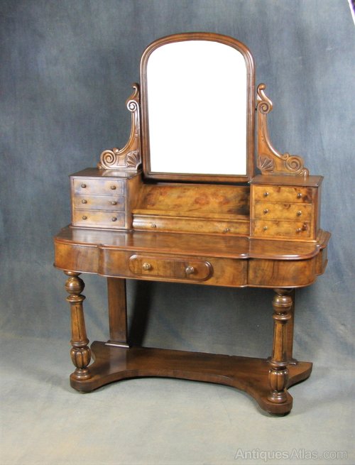 Victorian Burr Walnut Dressing Table