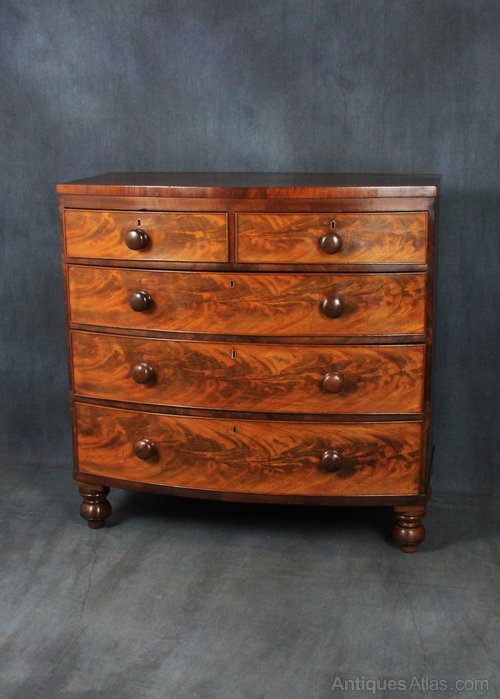 Victorian Mahogany Bow Front Chest Of Drawers Antiques Atlas