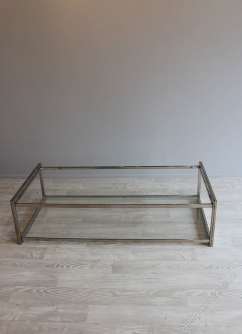 Antiques Atlas Nickel Coffee Table With Brass Trim