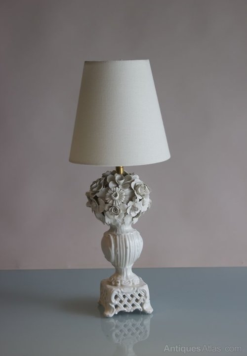 Antiques Atlas Petite White Ceramic Bedside Lamp