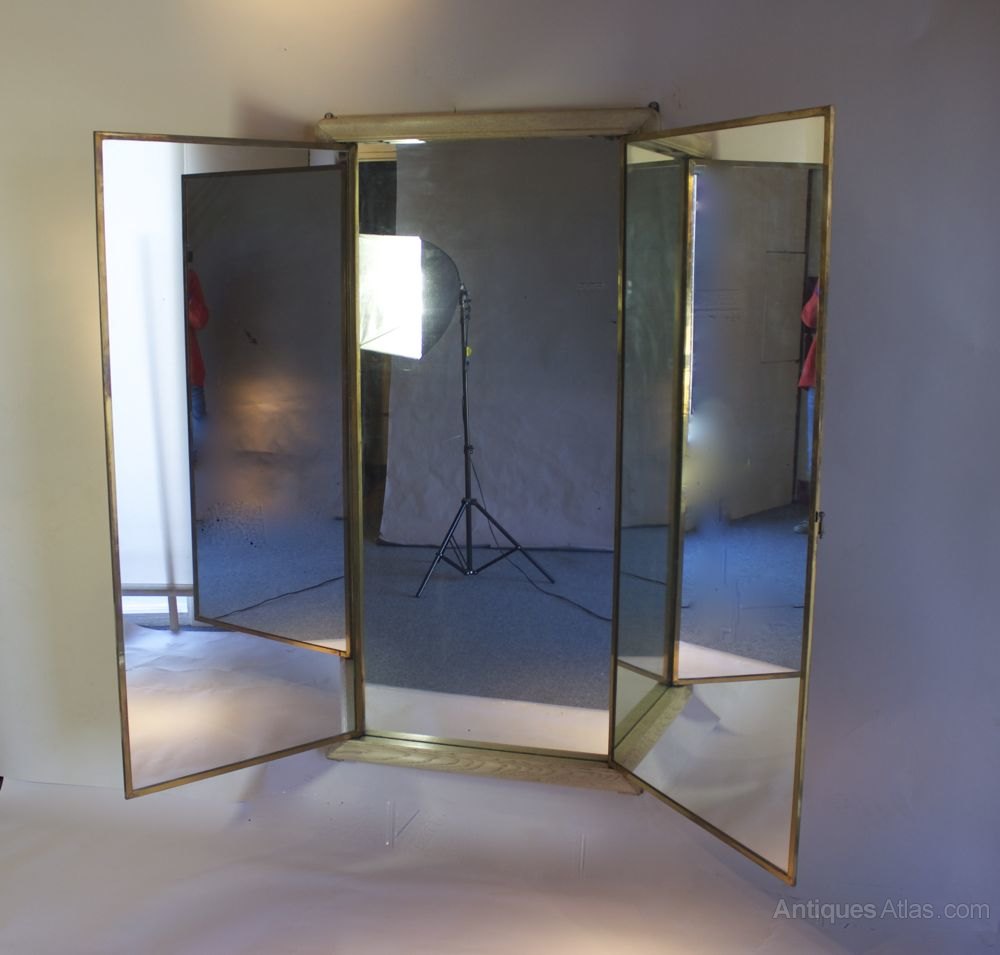Antiques Atlas Three Way Brot Mirror In Pale Oak Frame