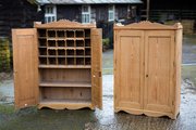 Matching Pair Of Large Vintage Pine Wall Cabinets