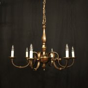English Bronze 6 Light Antique Chandelier